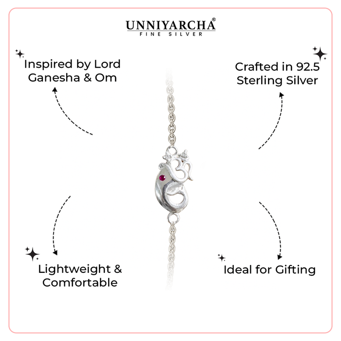 92.5 Silver Ganesha Bracelet