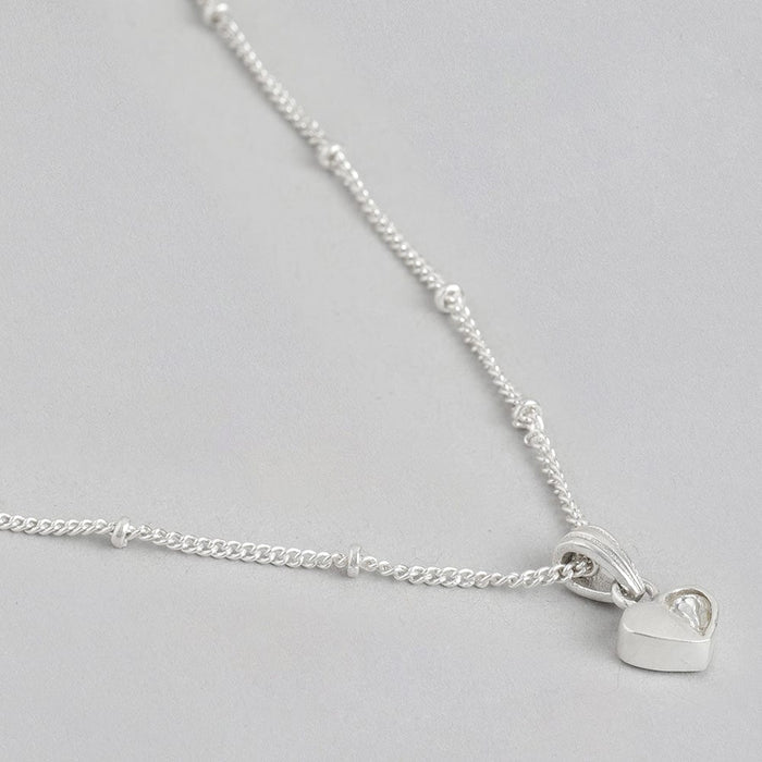 92.5 Silver Kundan heart Necklace