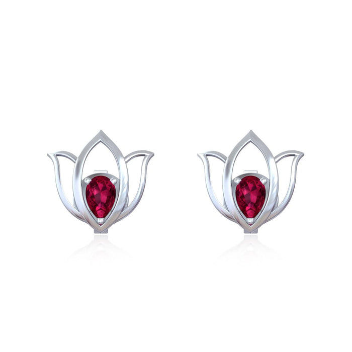92.5 Silver Lotus Frame earring