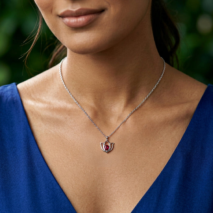 92.5 Silver Lotus frame Pendant