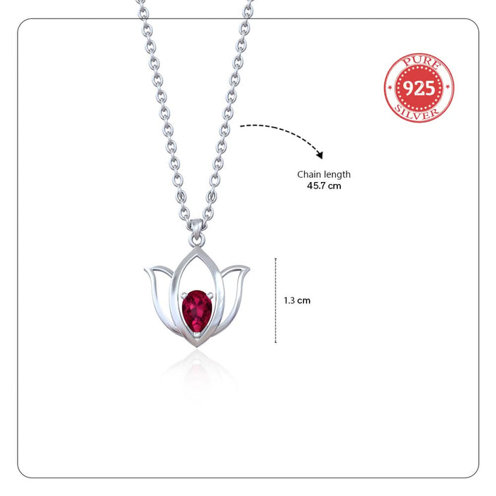 92.5 Silver Lotus frame Pendant