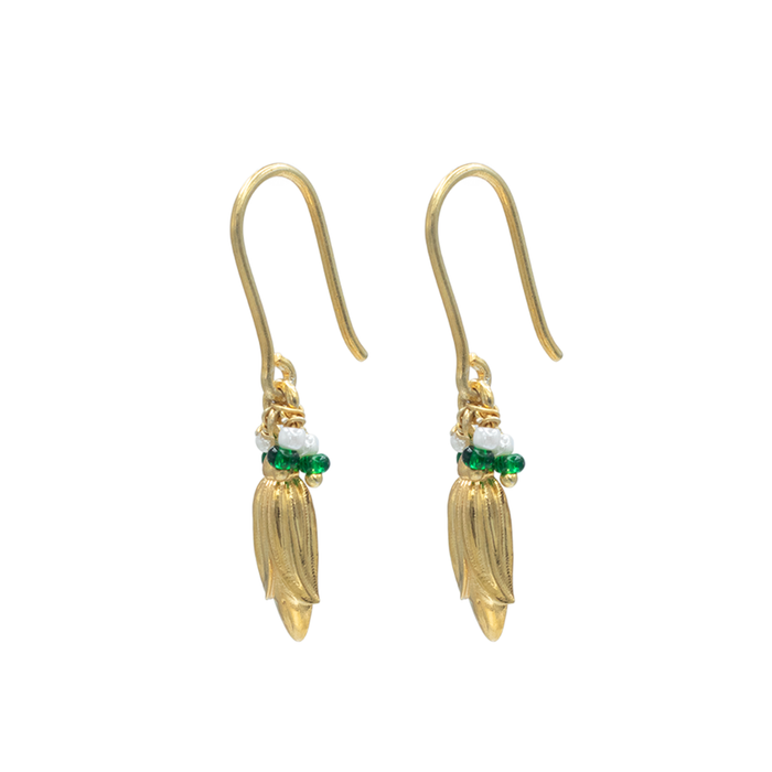 925 Silver Mogra Bud Hook Earrings