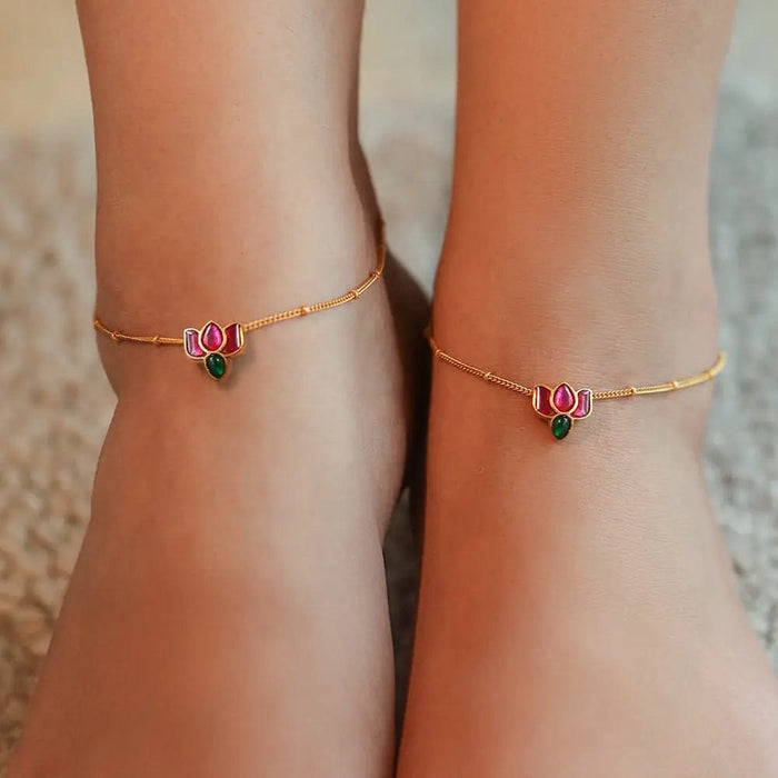 92.5 Silver Pink Lotus Set