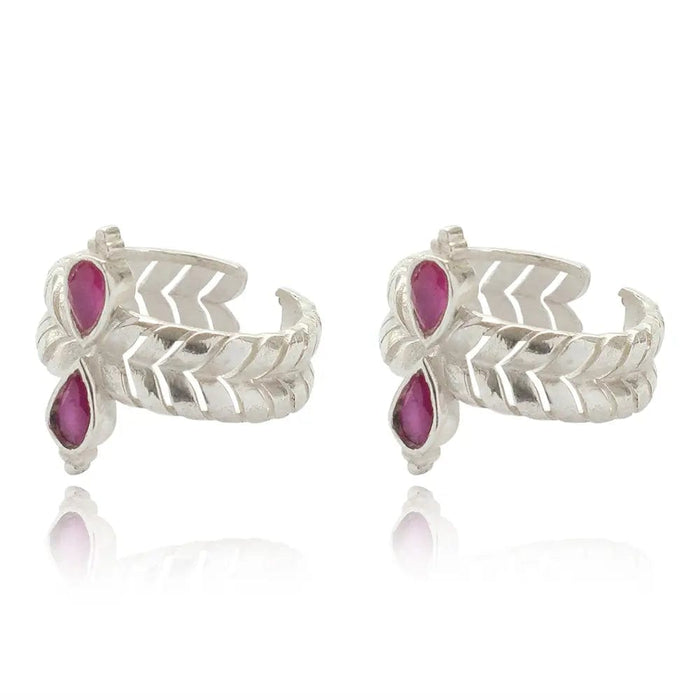 92.5 Silver Pink Toe Ring