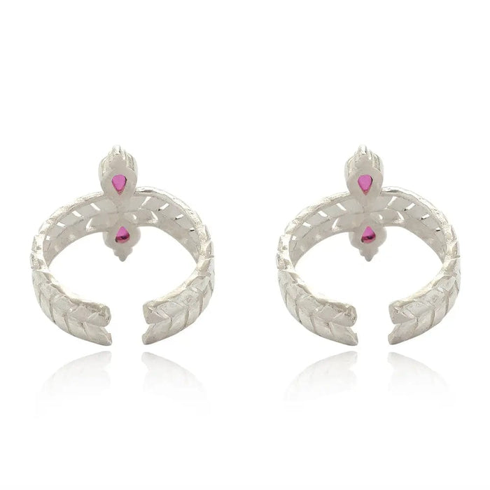 92.5 Silver Pink Toe Ring