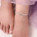 92.5 Silver Plain Chain Anklet (SINGLE)