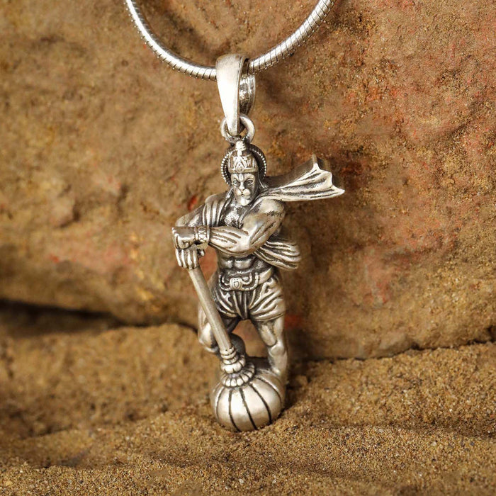 92.5 Silver Ram ji & Hanuman ji Pendant Combo