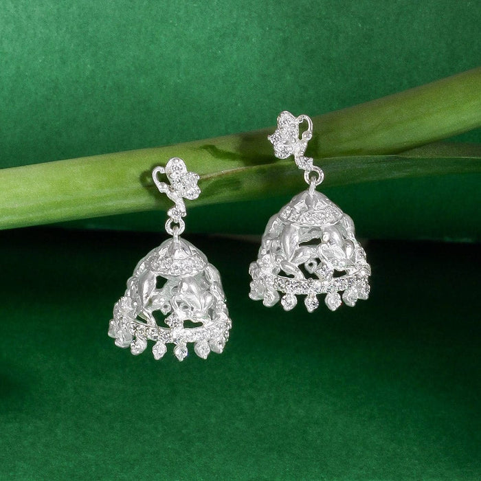 92.5 silver zircon bell shaped earring