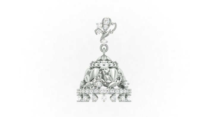92.5 silver zircon bell shaped earring