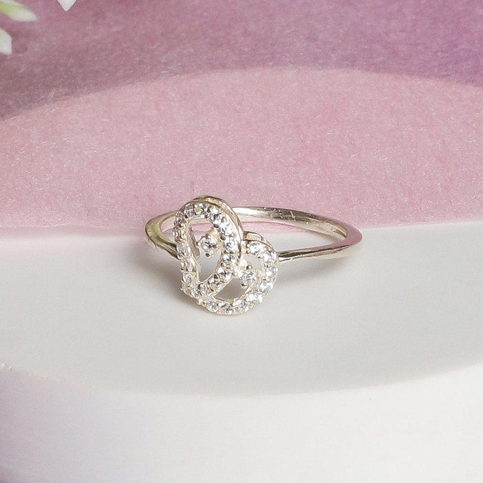 92.5 silver zircon paisley ring