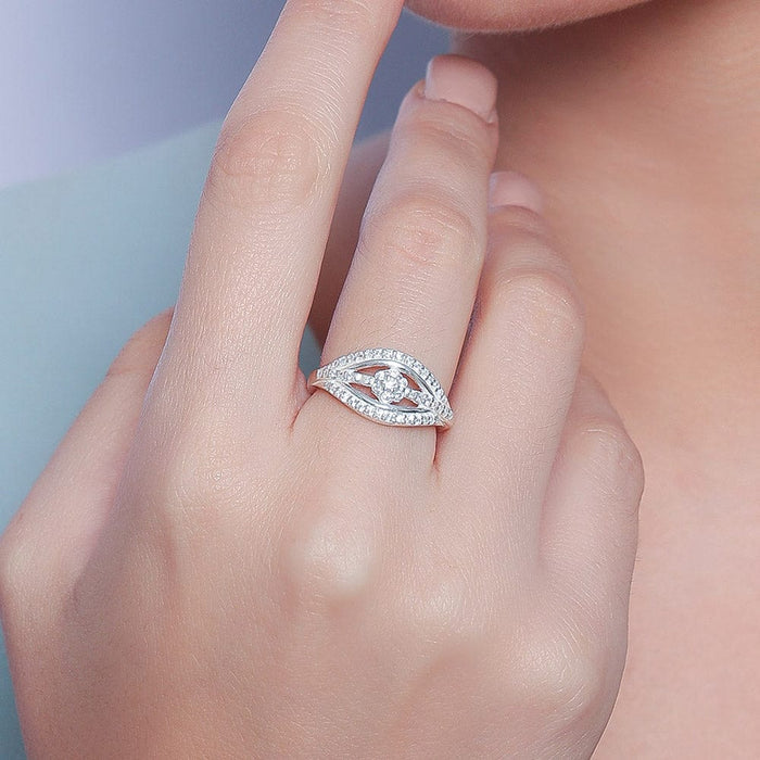 92.5 silver zircon radiant ring