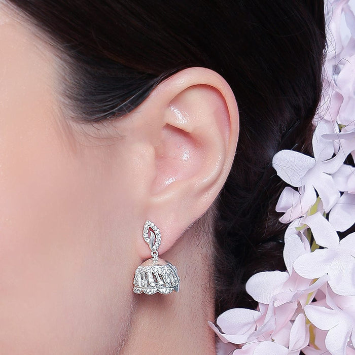 92.5 silver zircon round earring