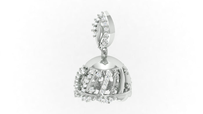 92.5 silver zircon round earring