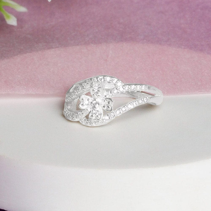 92.5 silver zircon swirl ring