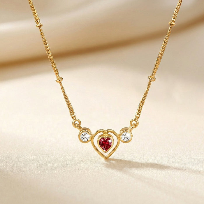 92.5 Sterling Silver 925 Heart story Necklace