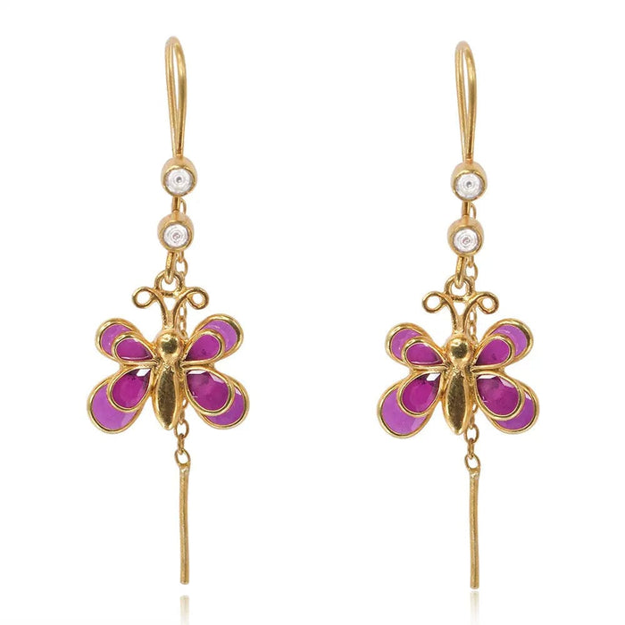 925 Sterling Silver Butterfly Sui Dhaga Earrings