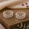 92.5 Sterling Silver Cursive Toe Ring (Pair)