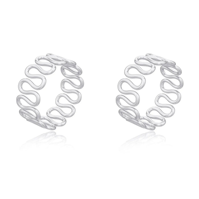 92.5 Sterling Silver Cursive Toe Ring (Pair)