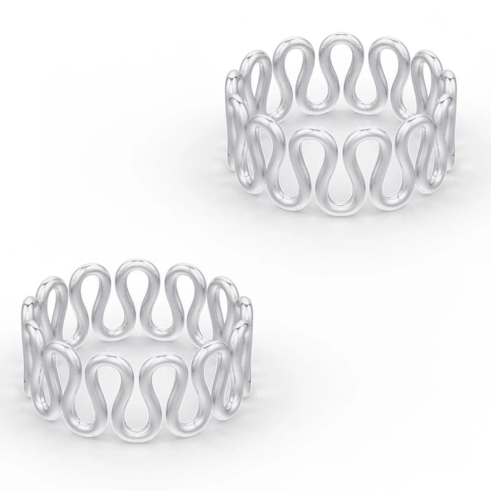 92.5 Sterling Silver Cursive Toe Ring (Pair)