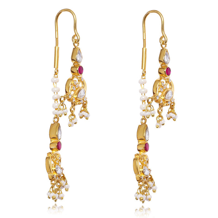 92.5 Sterling Silver Double swan Sui Dhaga Earrings