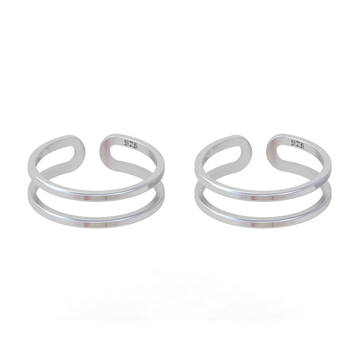 925 Sterling Silver Double Wired Toe Ring (Pair)