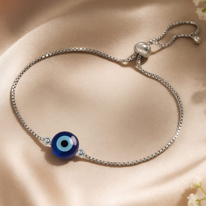 925 Sterling Silver Evil Eye Couple Bracelet Set