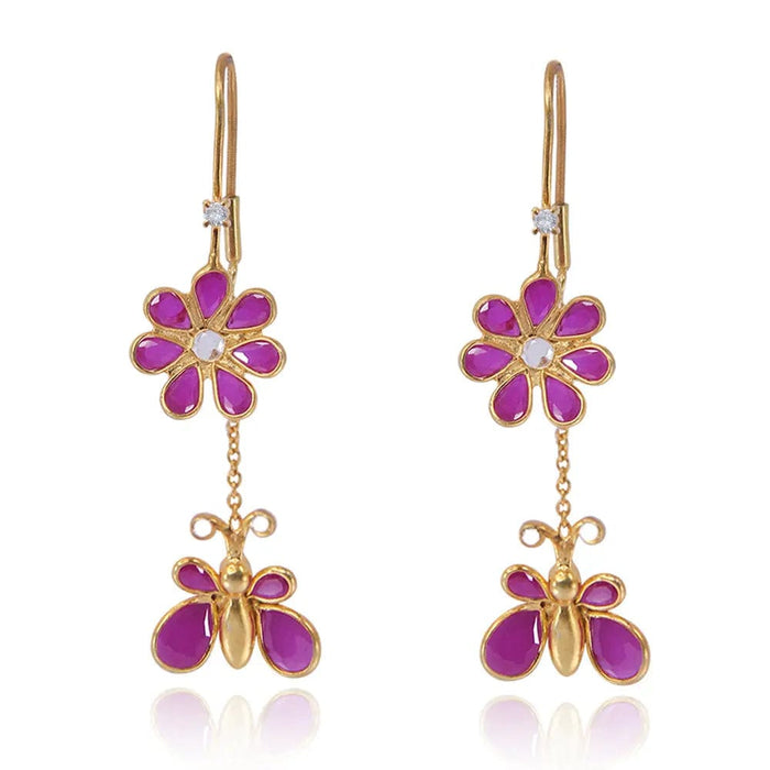 92.5 Sterling Silver Flower Butterfly Sui Dhaga