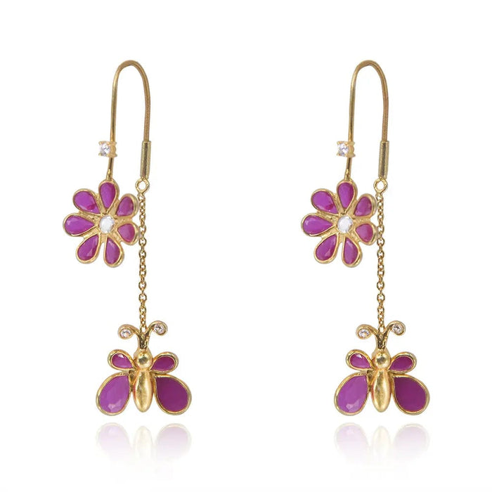 92.5 Sterling Silver Flower Butterfly Sui Dhaga