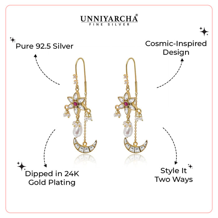 925 Sterling Silver Flower Kundan Sui Dhaga