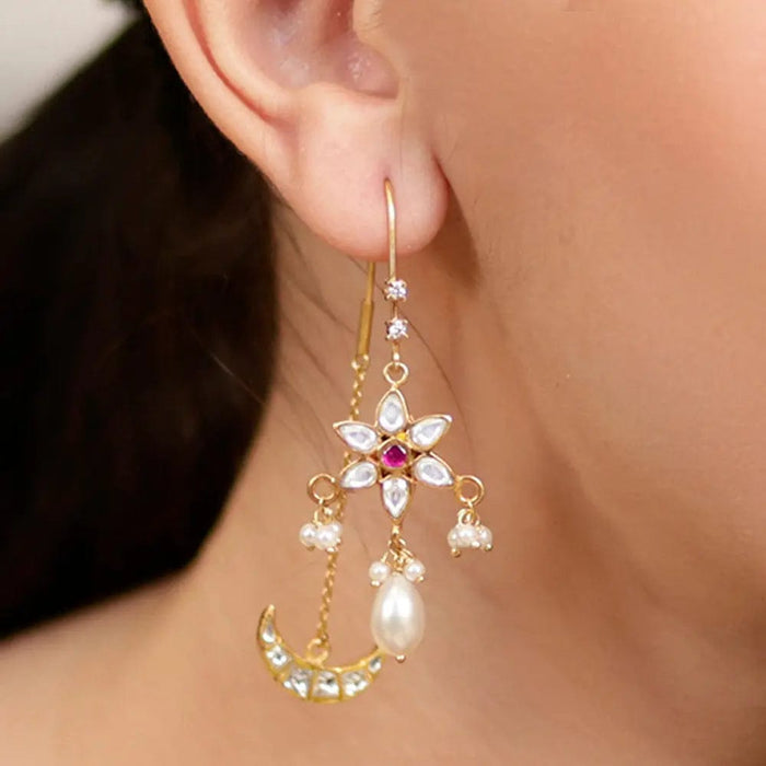 925 Sterling Silver Flower Kundan Sui Dhaga