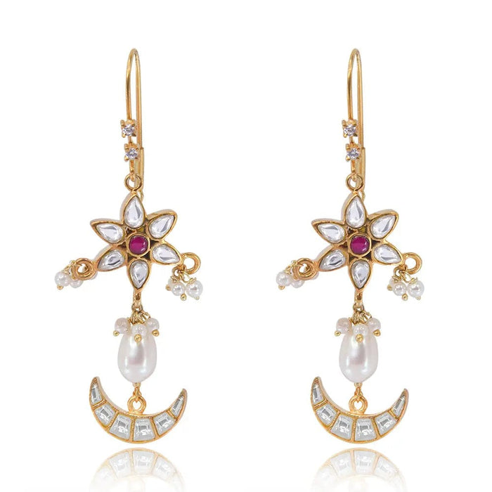 925 Sterling Silver Flower Kundan Sui Dhaga