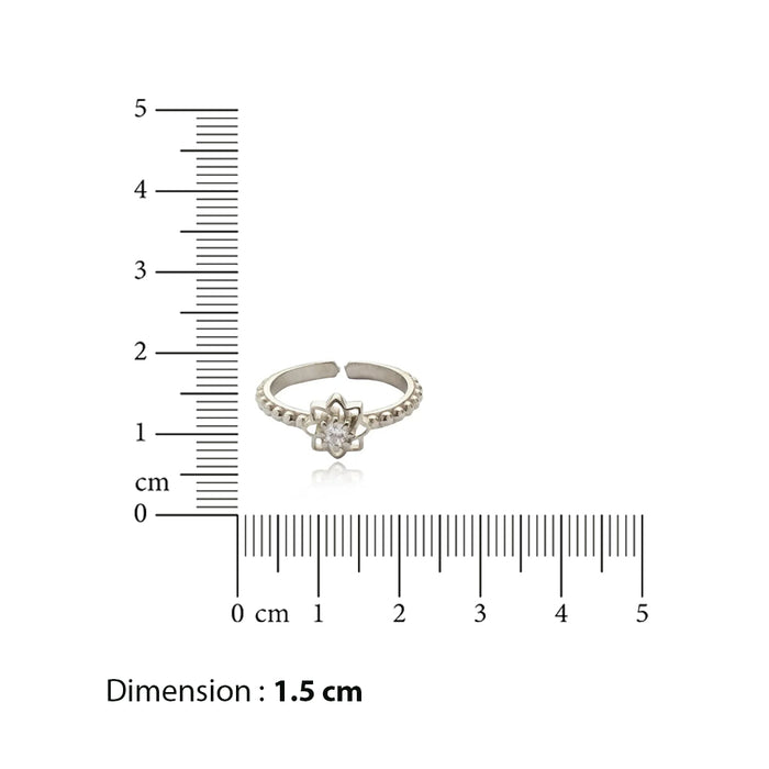 92.5 Sterling Silver Flower Toe Ring