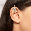 925 Sterling Silver Green Moon Bugadi (Pierced)