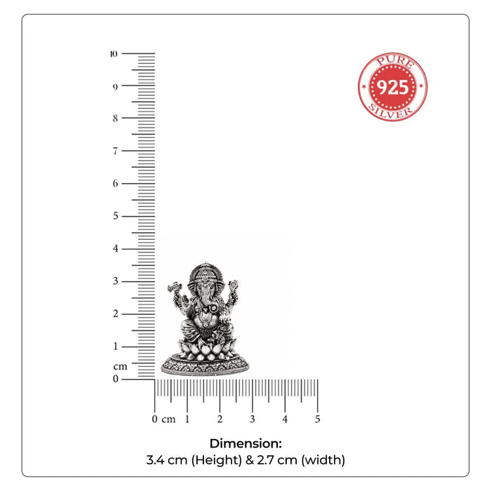 925 Sterling Silver Lord Ganesha Idol
