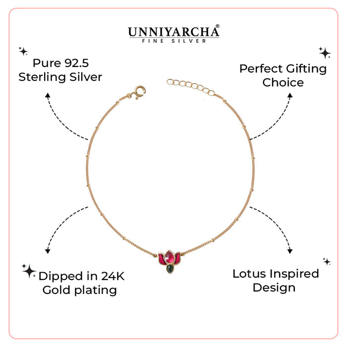 925 Sterling Silver Lotus Bracelet