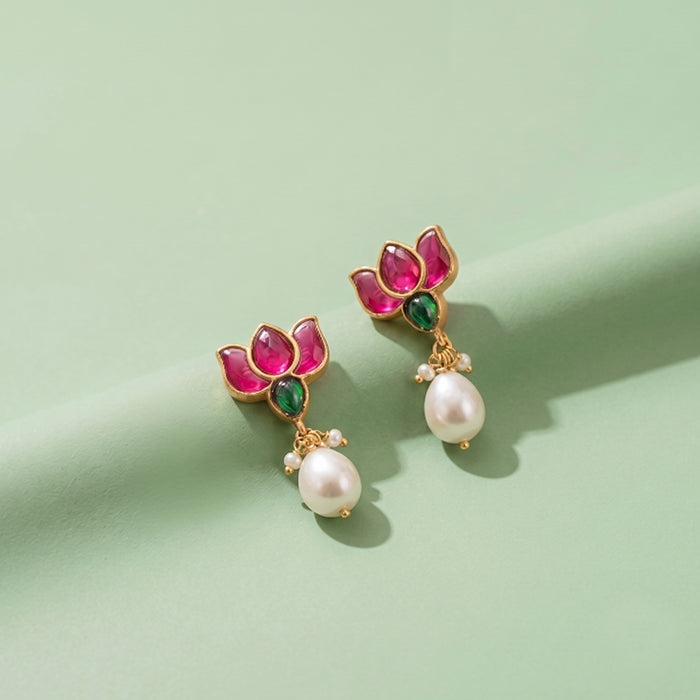 92.5 Sterling Silver Lotus Stud Earring