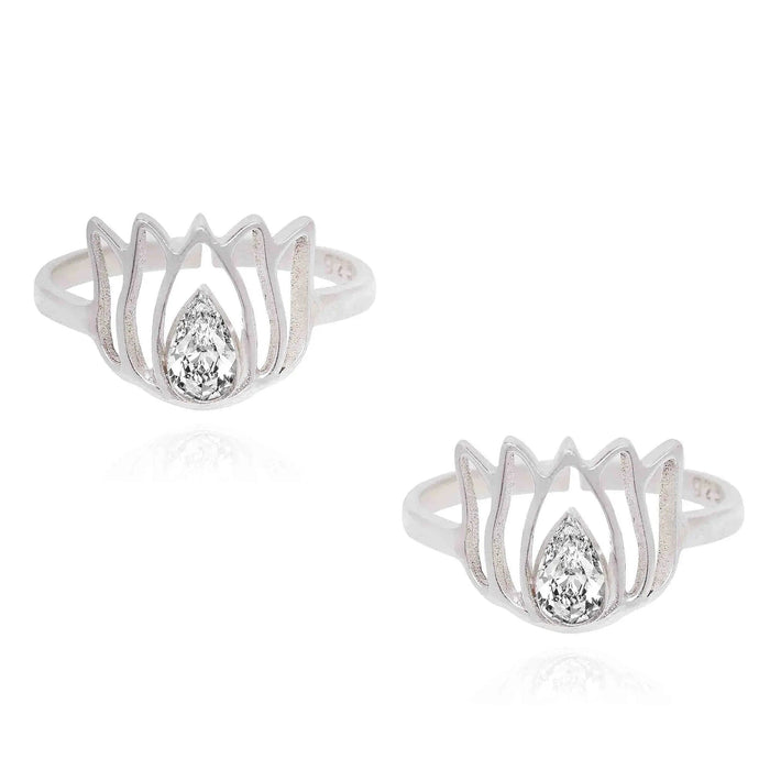 925 Sterling Silver Lotus Toe Ring