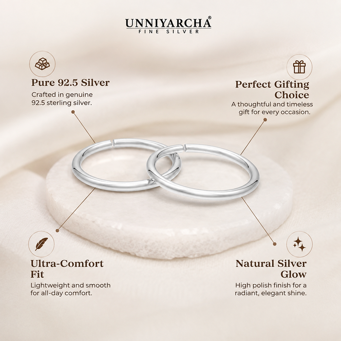 925 Sterling Silver Minimal Toe Ring (Pair)