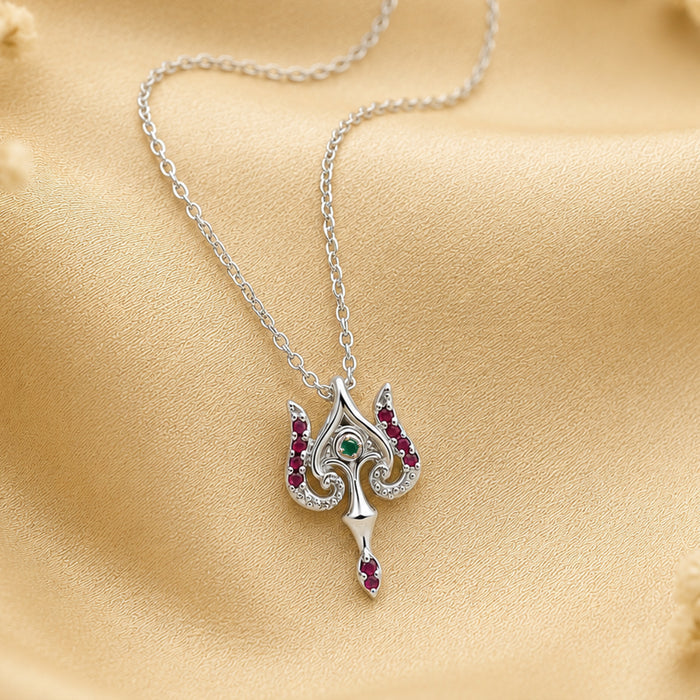 925 Sterling Silver Murugan Trishul Pendant