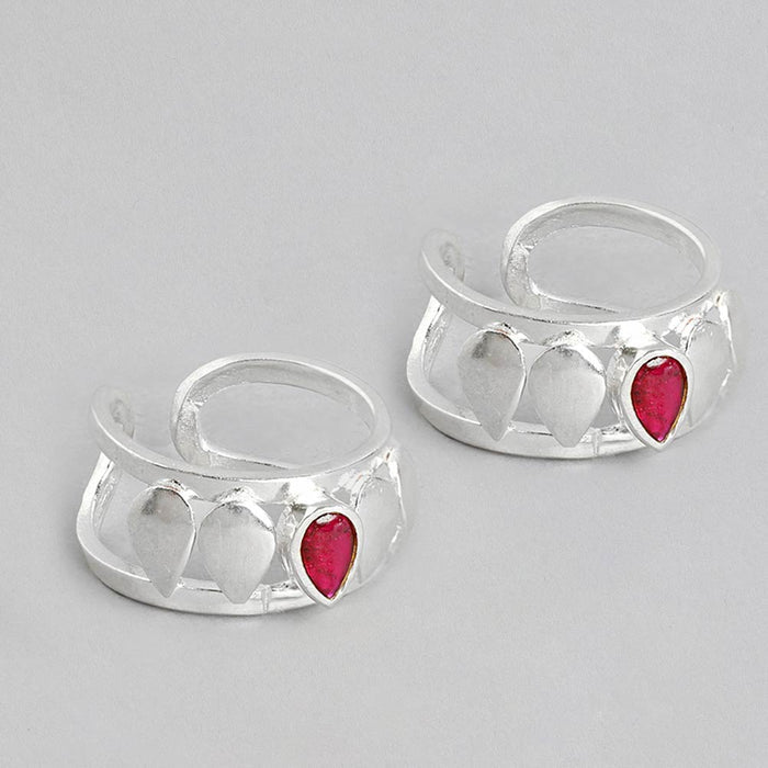 92.5 Sterling Silver pink Toe ring