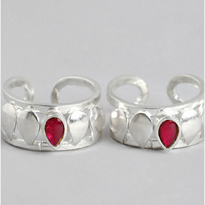 92.5 Sterling Silver pink Toe ring