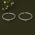 92.5 Sterling Silver Red Toe Ring