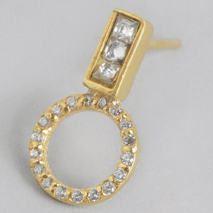 92.5 Sterling Silver Round Zircon Stud Earrings