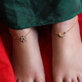 925 Sterling Silver Star And Moon Anklet