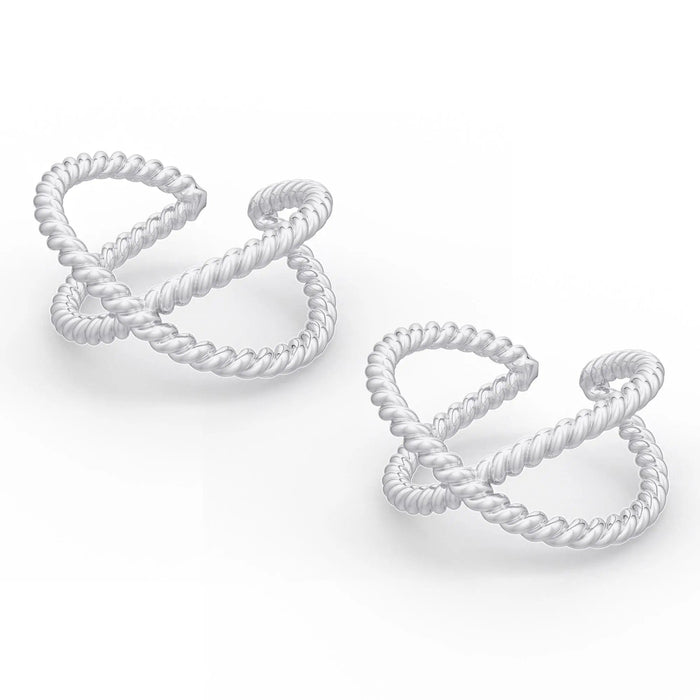 925 Sterling Silver Twisted Wire Toe Ring (Pair)