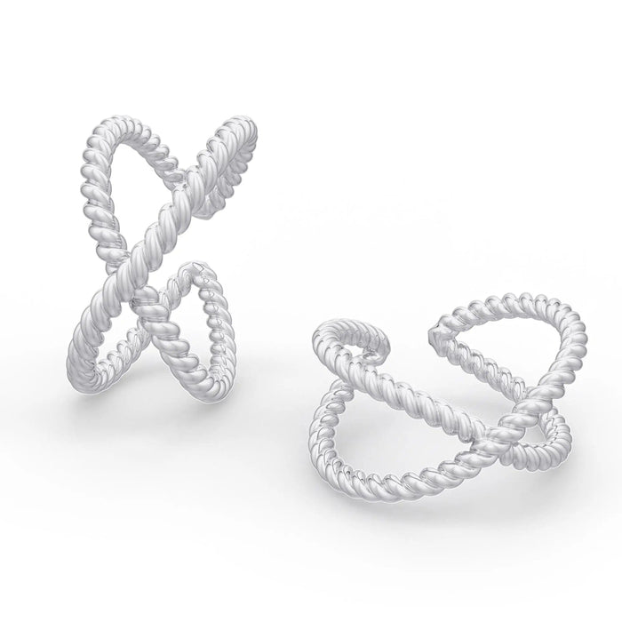 925 Sterling Silver Twisted Wire Toe Ring (Pair)