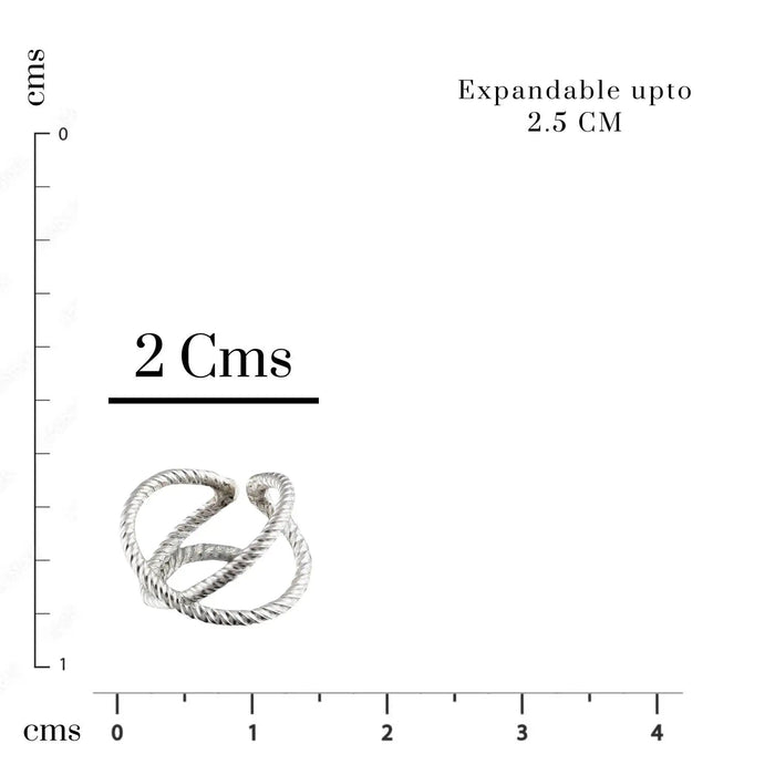 925 Sterling Silver Twisted Wire Toe Ring (Pair)