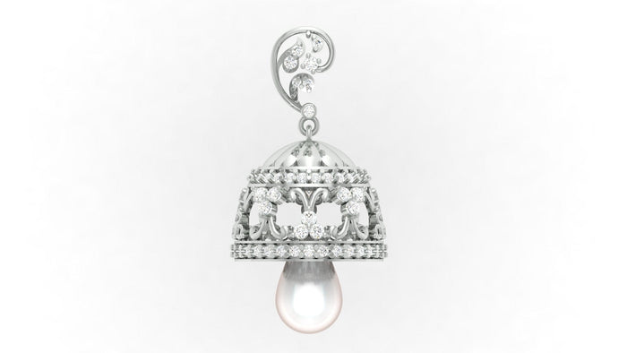 92.5 sterling silver zircon pearl earring