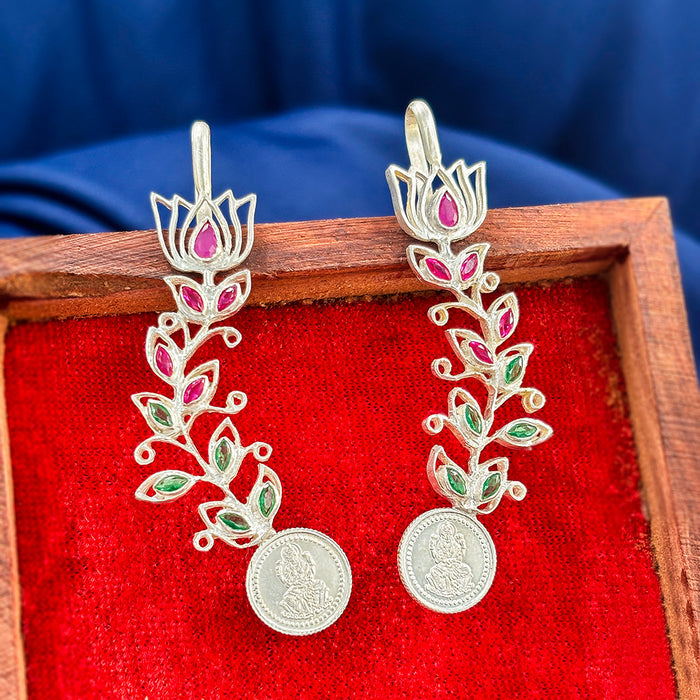 999 Silver Lakshmi & Lotus Earcuff