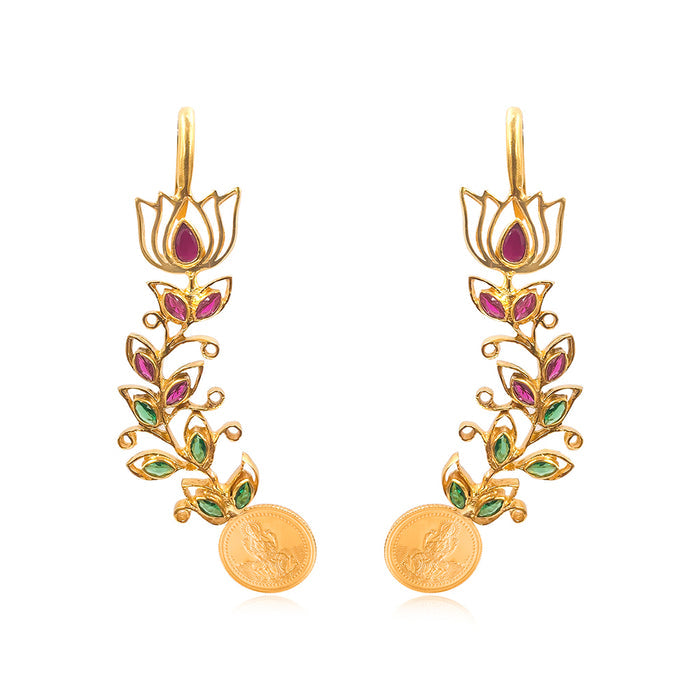 999 Silver Lakshmi & Lotus Earcuff